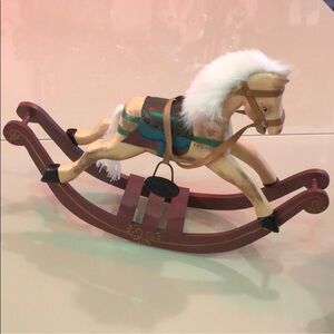 Classic Carved Wooden Rocking Horse Toy decoration rocking horse 16”Wx 11.” tall